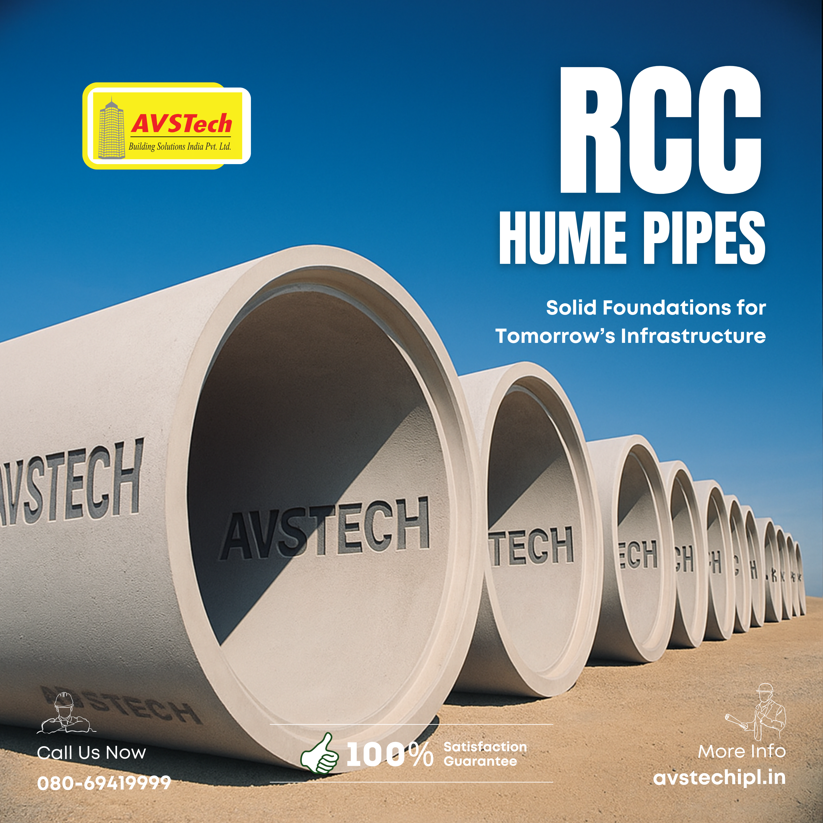 RCC Hume Pipes in Bangalore - Innovative Infrastructure by AVSTech Building Solutions!
