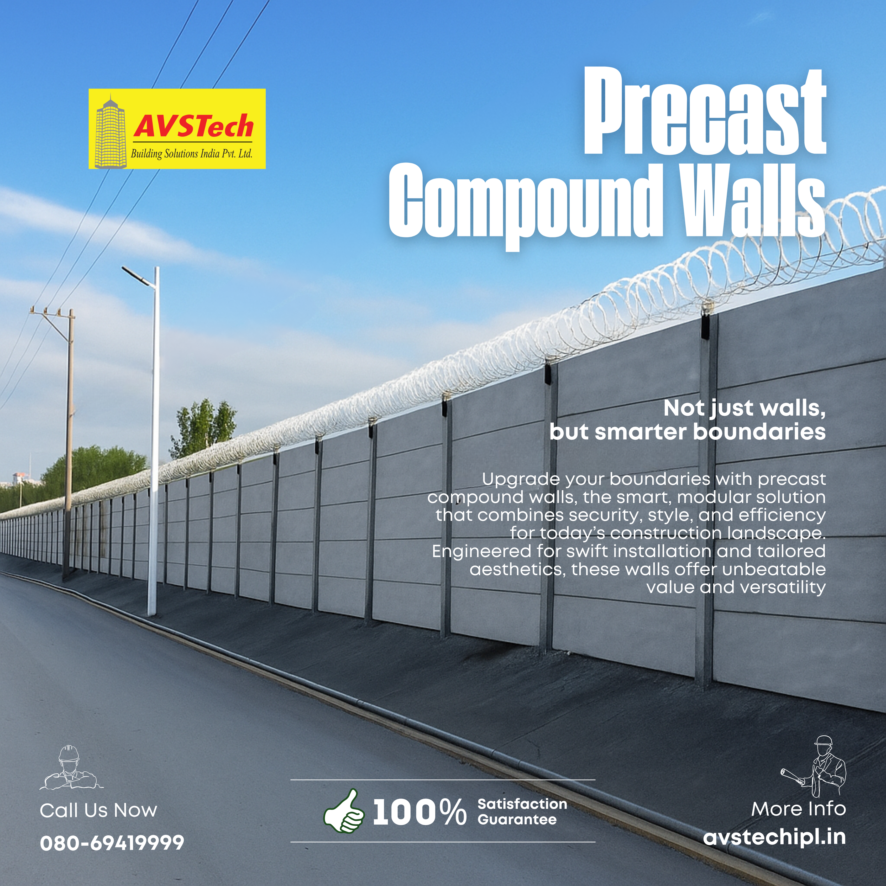 Precast Compound Walls - Upgrade your boundaries with precast compound walls, the smart, modular solution that combines security, style, and efficiency for today’s construction landscape. Engineered for swift installation and tailored aesthetics, these walls offer unbeatable value and versatility.