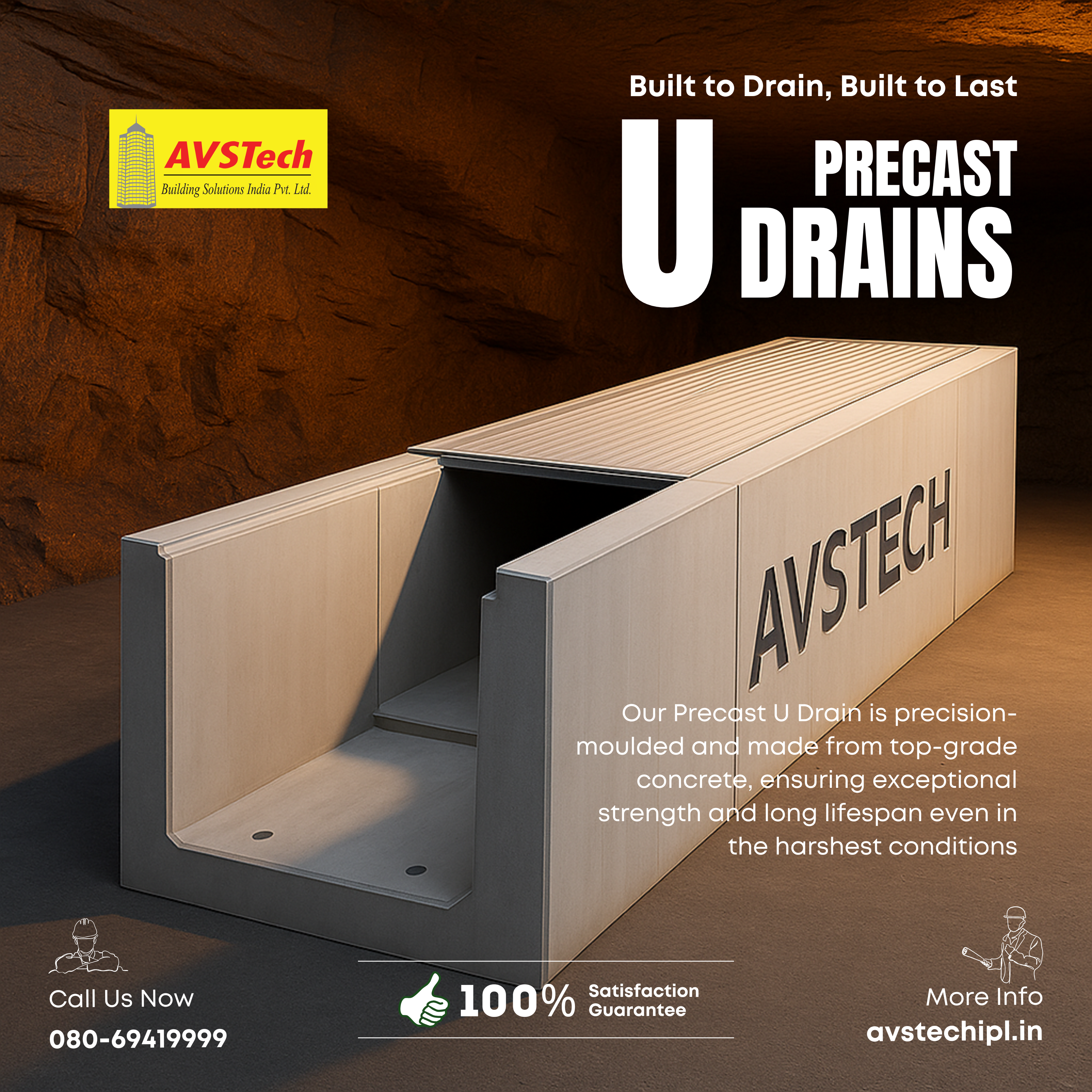 Precast U Drain Solutions - Built to Drain, Built to Last: by AVS Tech Building Solutions! Best Precast U-drain solutions for your next construction or infrastructure project? Discover why builders across Bangalore and Hosur choose AVS Tech Building Solutions’ robust, ready-to-install precast U drain systems - where innovation, rapid supply, and real-world durability meet.