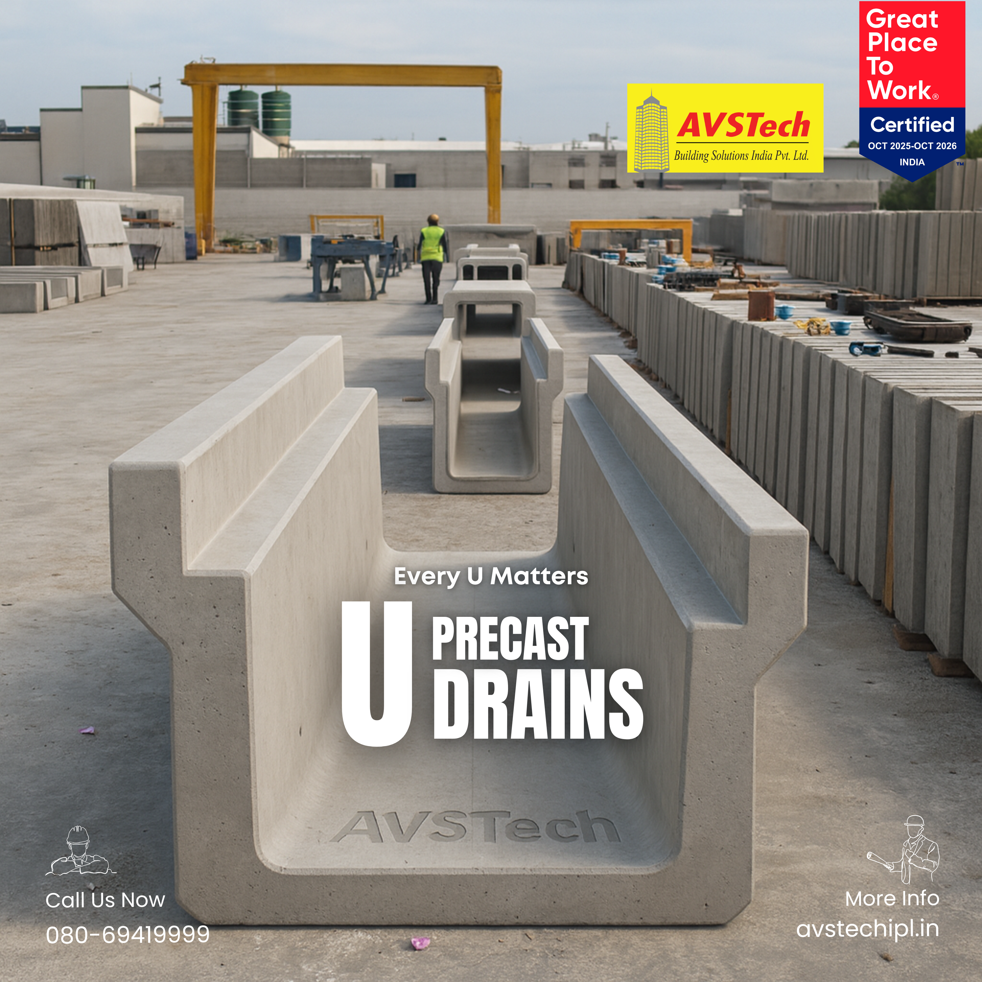 Every U Matters with AVSTech Precast U Drains! Unmatched Quality. Unrivaled Speed. Uncompromised Durability.